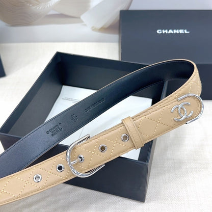 Chanel Quilted Leather Belt with CC Logo