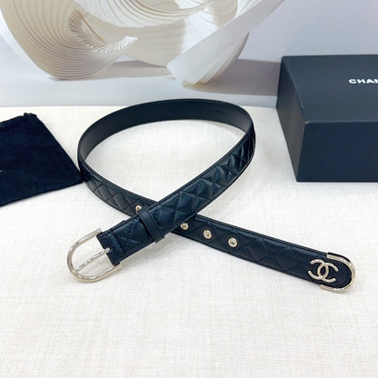 Chanel Quilted Leather Belt with CC Logo
