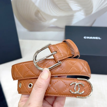 Chanel Quilted Leather Belt with CC Logo