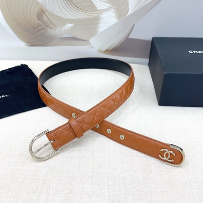 Chanel Quilted Leather Belt with CC Logo
