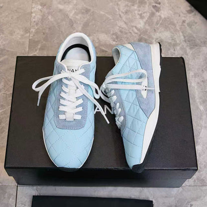 Chanel Quilted Calfskin & Suede Lace-Up Sneakers