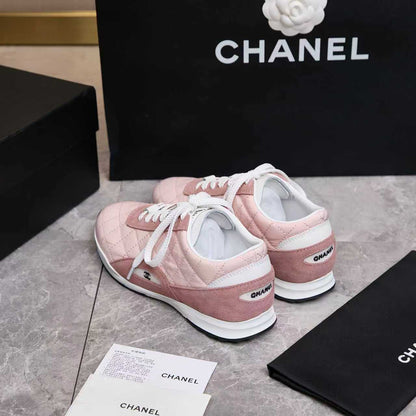 Chanel Quilted Calfskin & Suede Lace-Up Sneakers