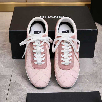 Chanel Quilted Calfskin & Suede Lace-Up Sneakers