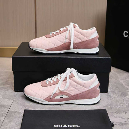 Chanel Quilted Calfskin & Suede Lace-Up Sneakers