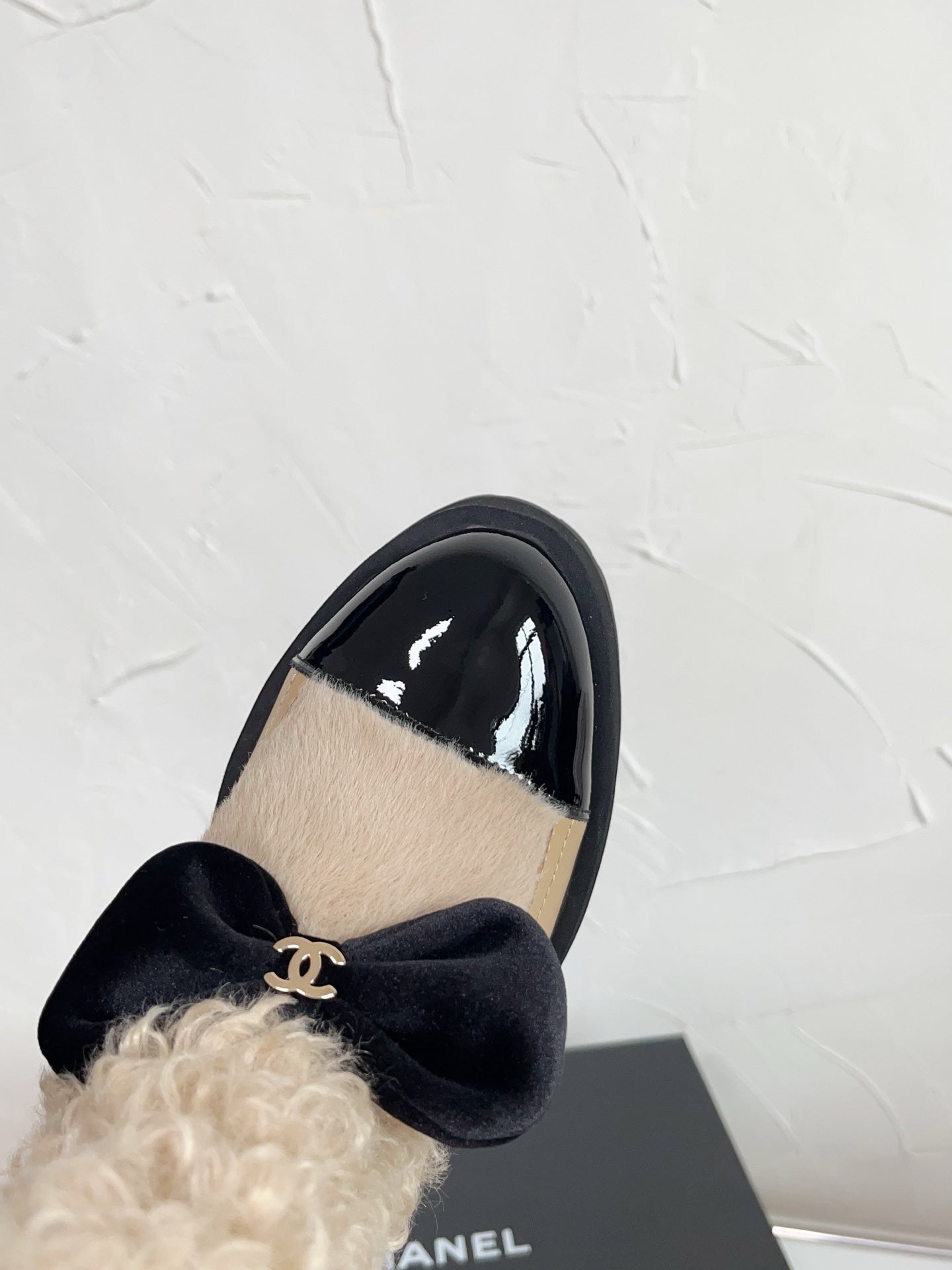 Chanel Shearling Bow Snow Boots