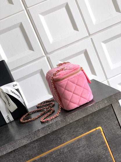 Chanel Velvet Vanity Bag with Crystal Charm