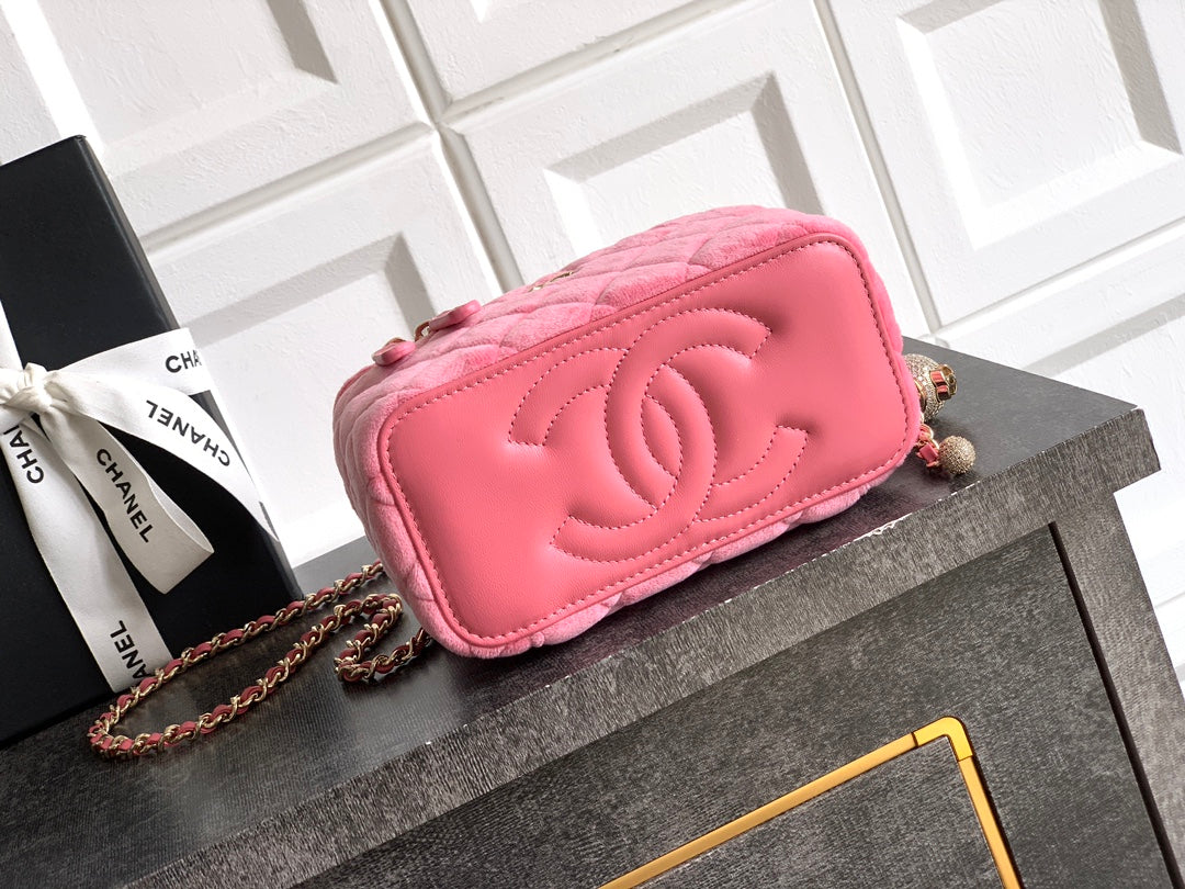 Chanel Velvet Vanity Bag with Crystal Charm