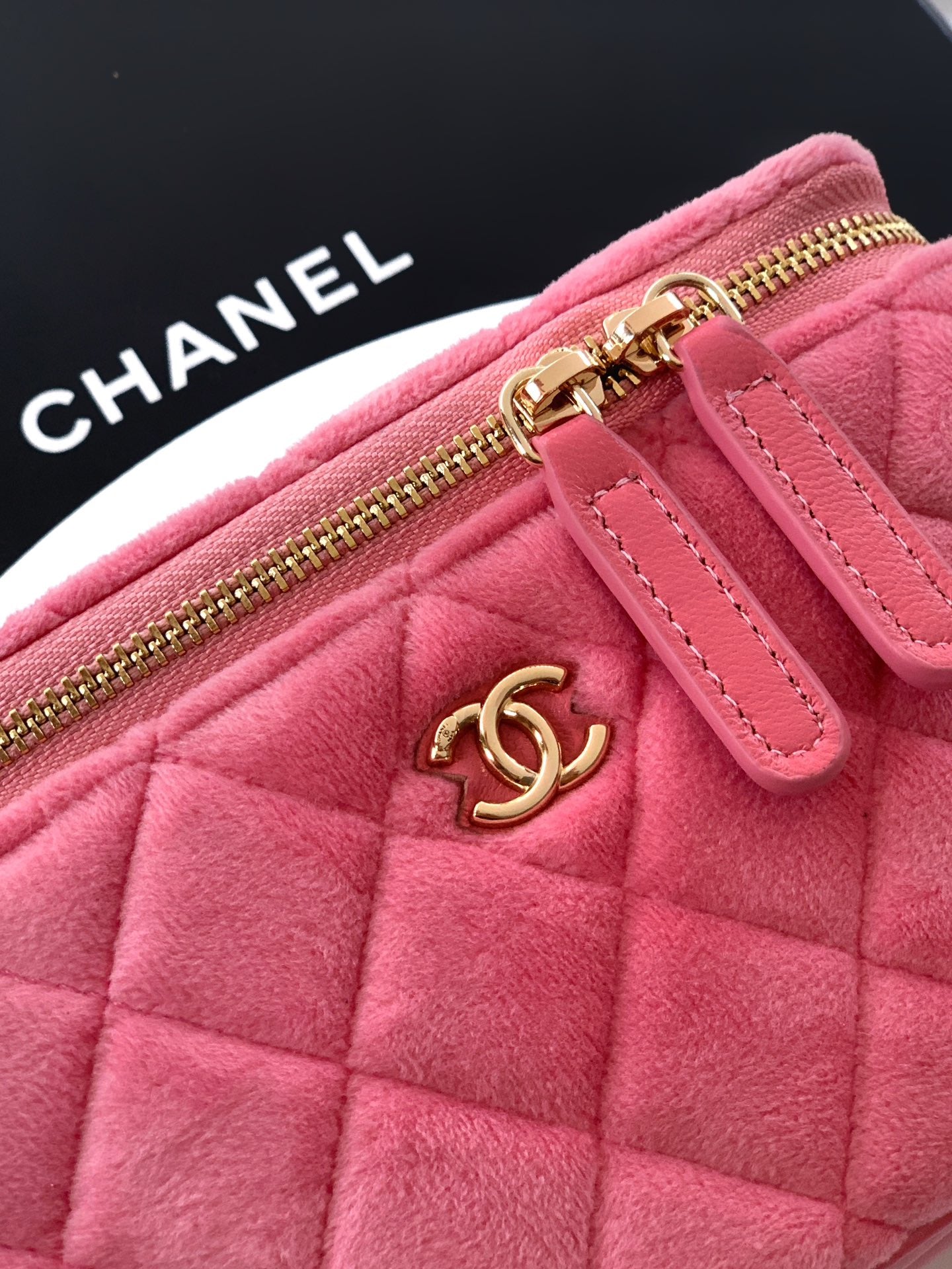 Chanel Velvet Vanity Bag with Crystal Charm