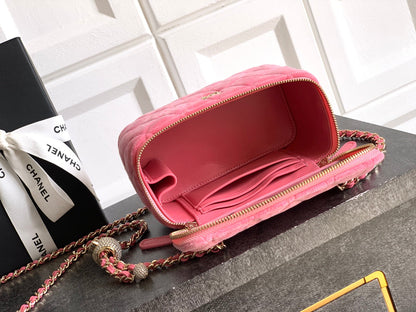 Chanel Velvet Vanity Bag with Crystal Charm