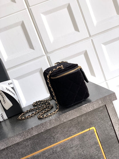 Chanel Velvet Vanity Bag with Crystal Charm