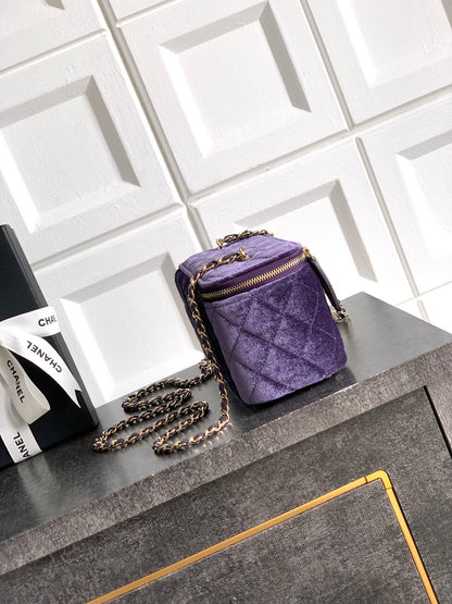 Chanel Velvet Vanity Bag with Crystal Charm
