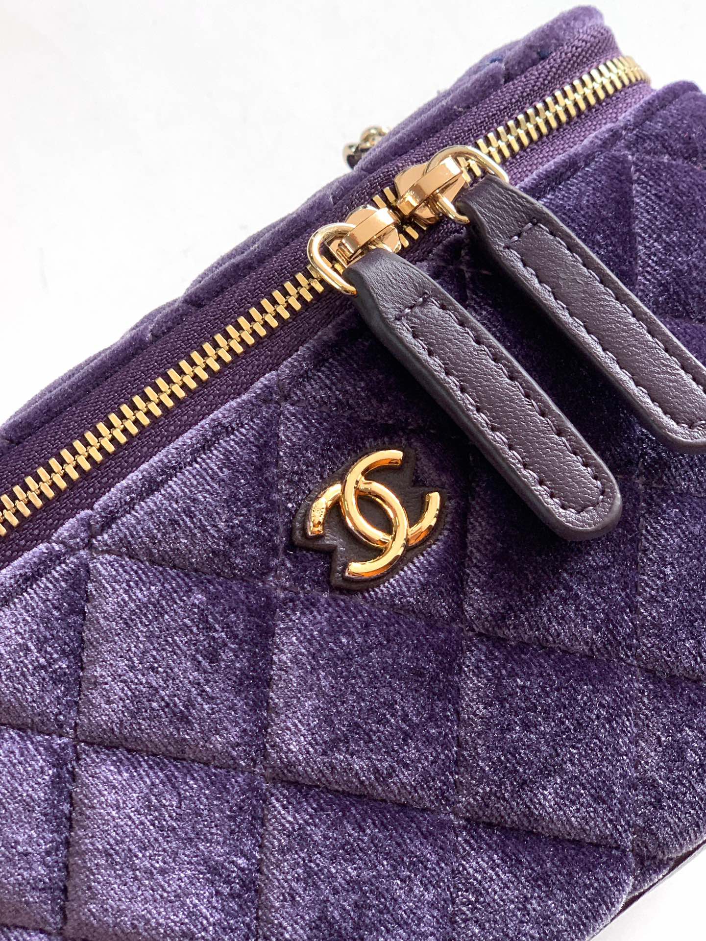 Chanel Velvet Vanity Bag with Crystal Charm
