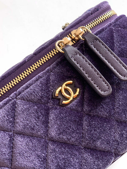 Chanel Velvet Vanity Bag with Crystal Charm