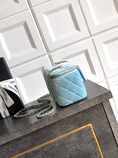 Chanel Velvet Vanity Bag with Crystal Charm