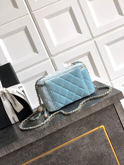 Chanel Velvet Vanity Bag with Crystal Charm