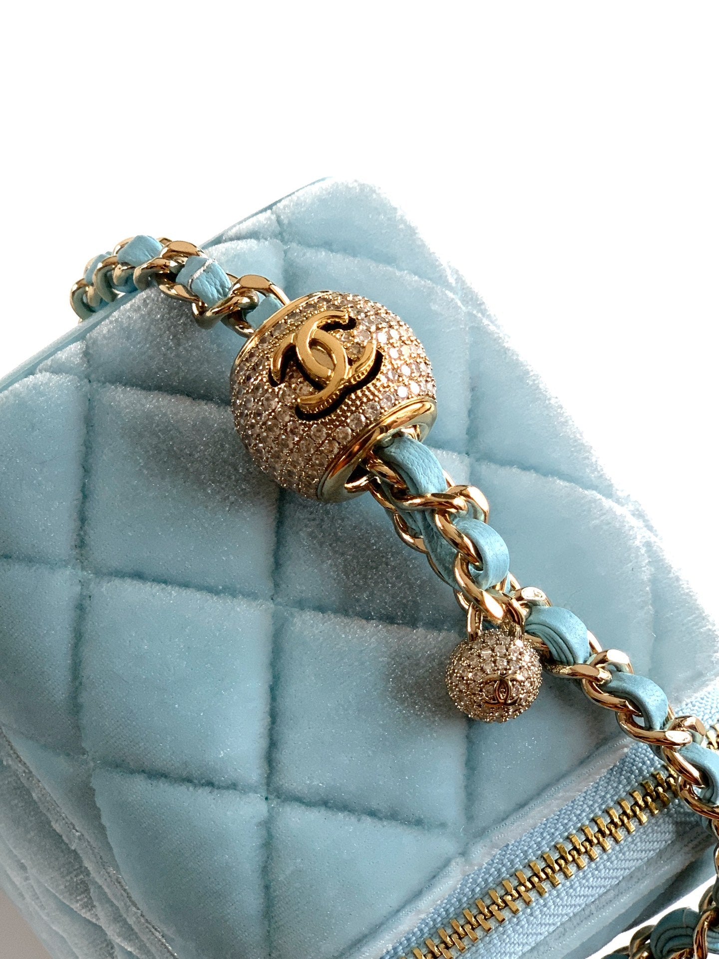 Chanel Velvet Vanity Bag with Crystal Charm