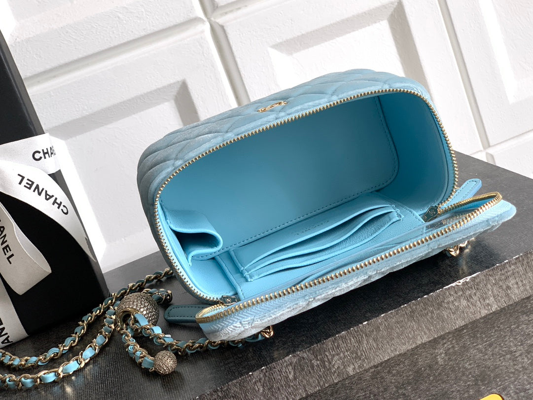 Chanel Velvet Vanity Bag with Crystal Charm