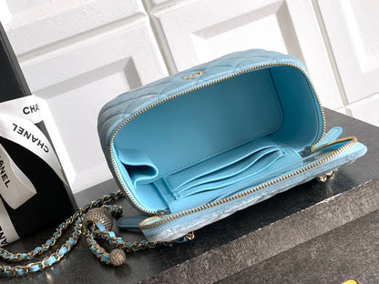 Chanel Velvet Vanity Bag with Crystal Charm