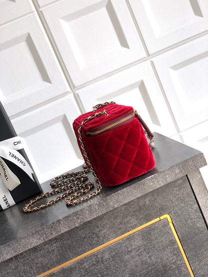 Chanel Velvet Vanity Bag with Crystal Charm