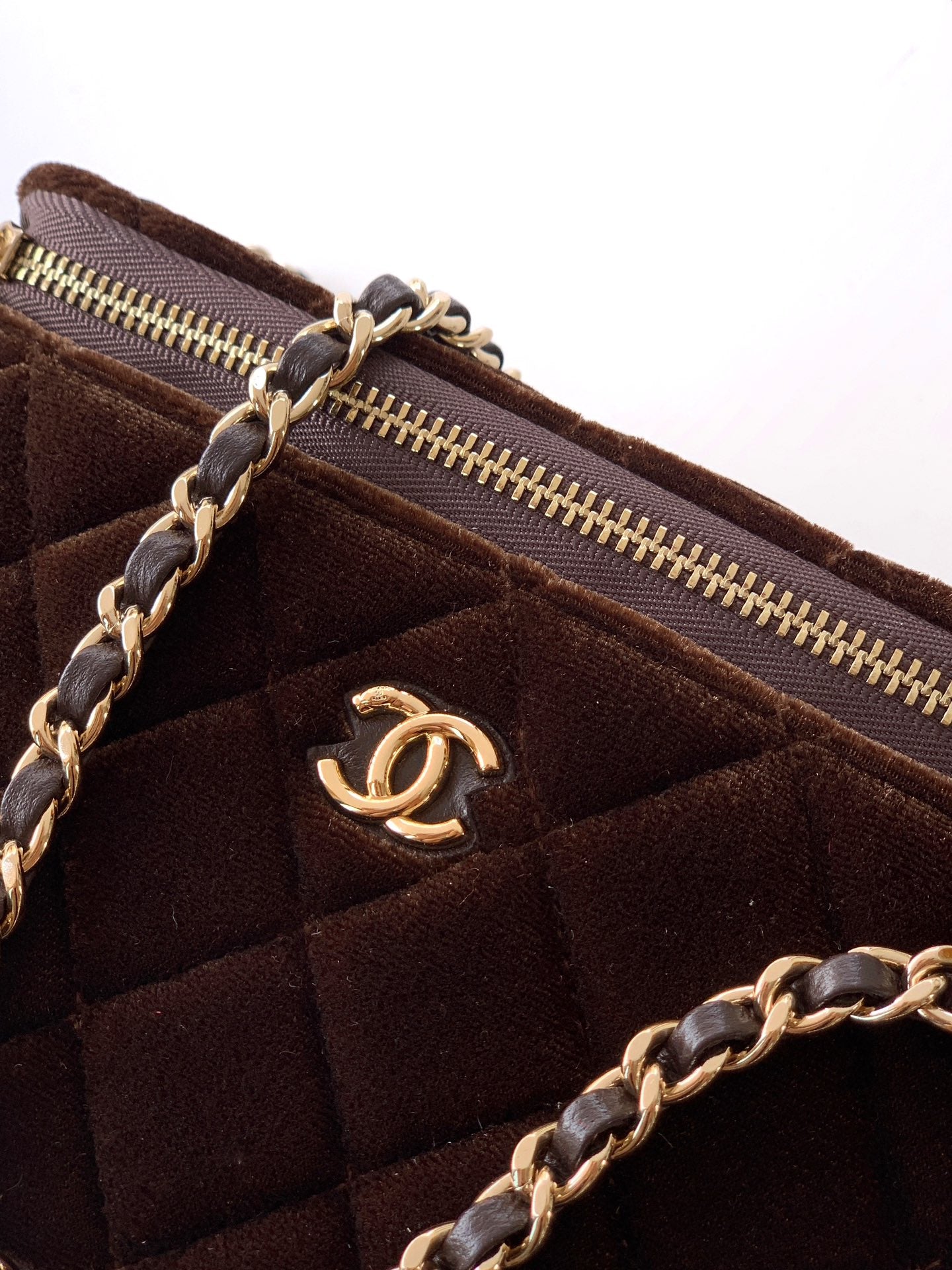 Chanel Velvet Vanity Bag with Crystal Charm