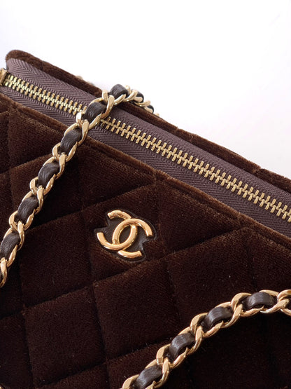 Chanel Velvet Vanity Bag with Crystal Charm