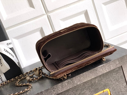 Chanel Velvet Vanity Bag with Crystal Charm