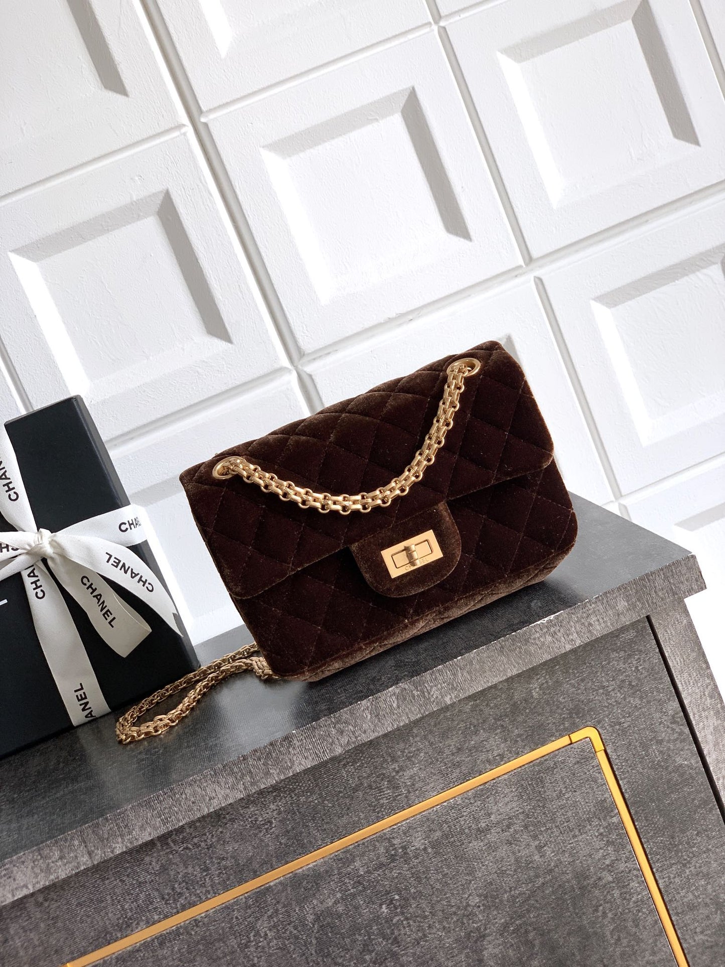 Chanel Velvet Vintage 2.55 Reissue Mini Flap Bag