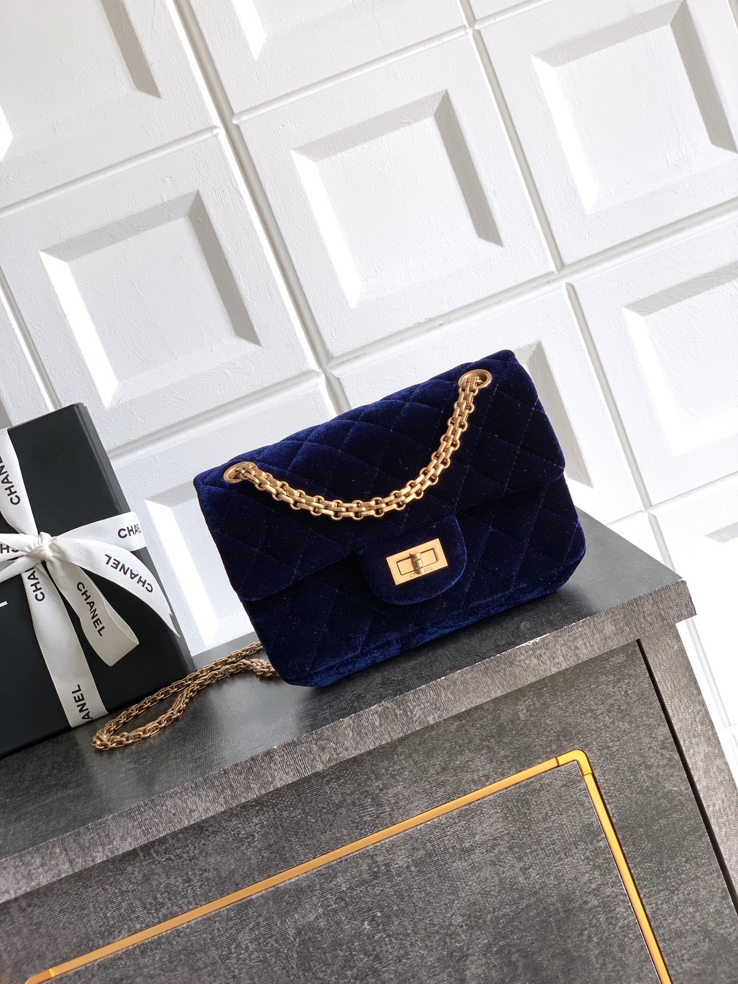 Chanel Velvet Vintage 2.55 Reissue Mini Flap Bag