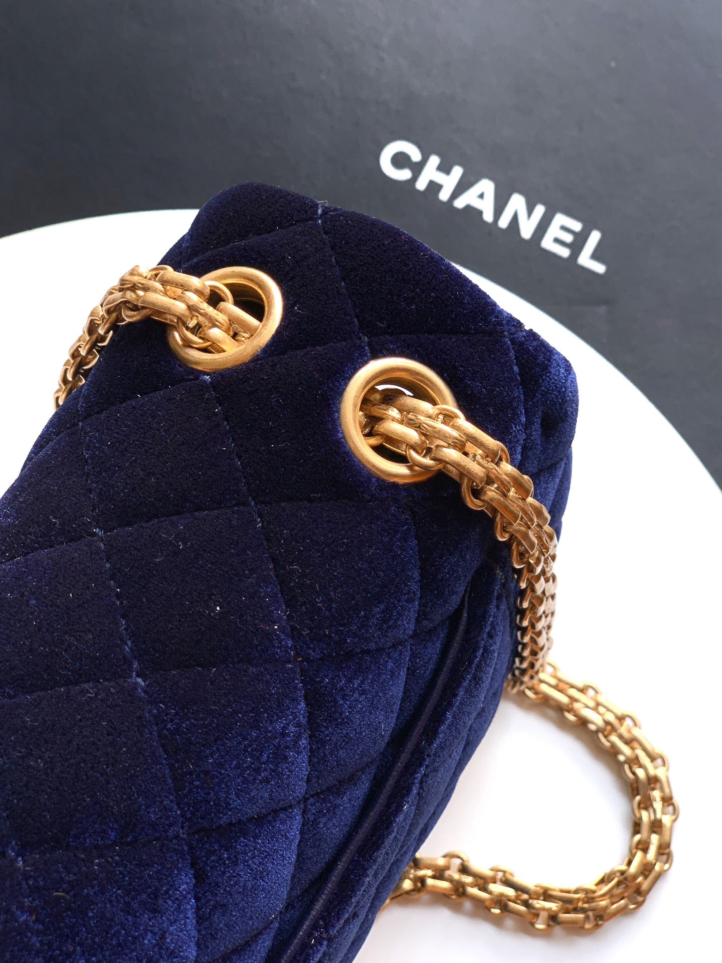 Chanel Velvet Vintage 2.55 Reissue Mini Flap Bag