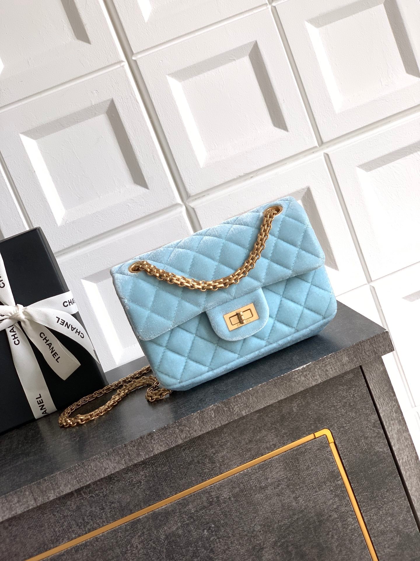 Chanel Velvet Vintage 2.55 Reissue Mini Flap Bag