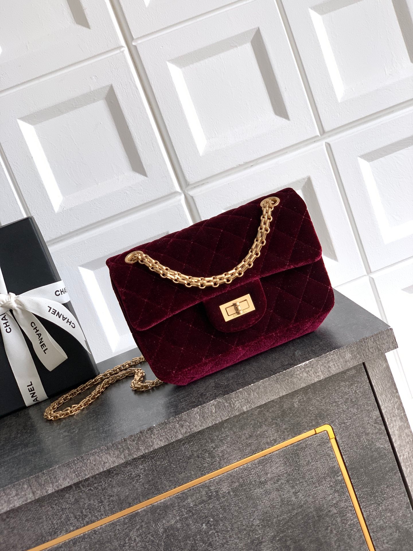 Chanel Velvet Vintage 2.55 Reissue Mini Flap Bag 24