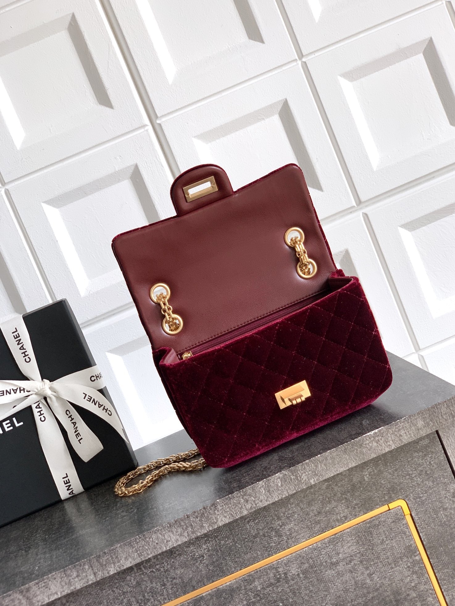 Chanel Velvet Vintage 2.55 Reissue Mini Flap Bag