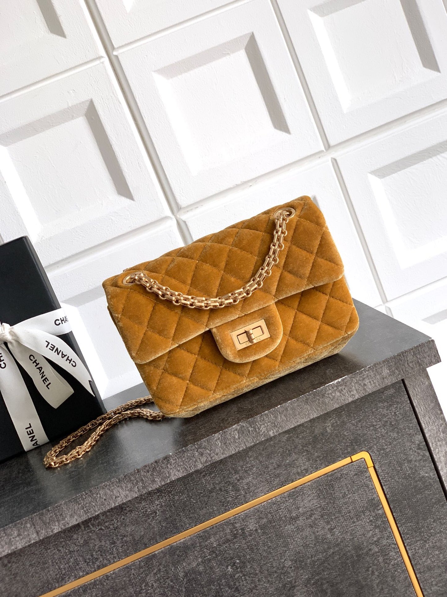 Chanel Velvet Vintage 2.55 Reissue Mini Flap Bag