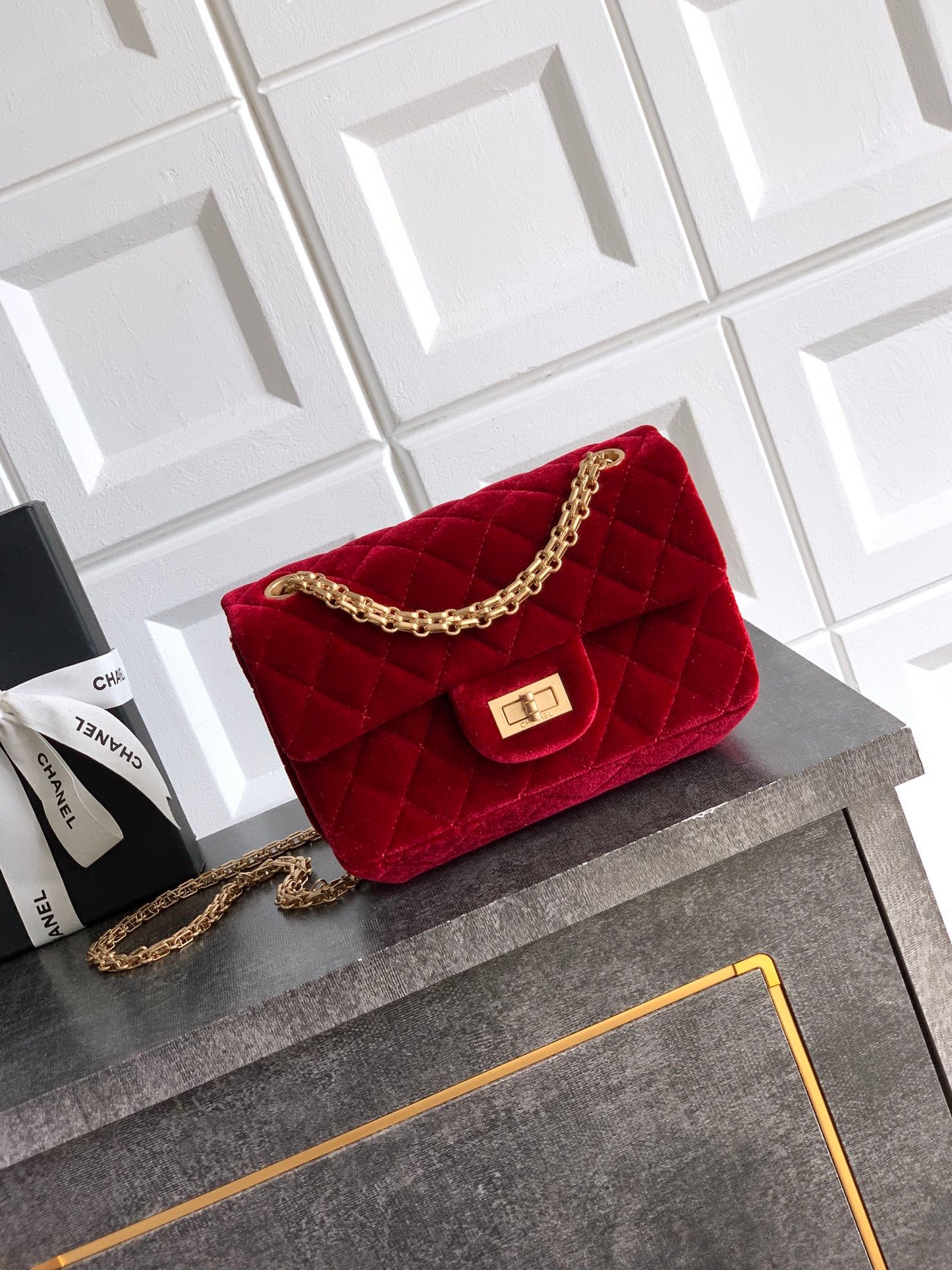 Chanel Velvet Vintage 2.55 Reissue Mini Flap Bag
