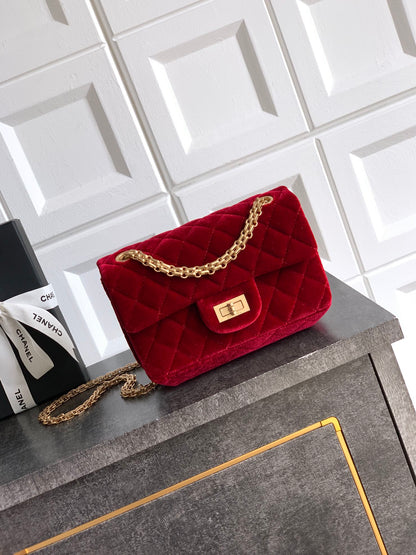 Chanel Velvet Vintage 2.55 Reissue Mini Flap Bag