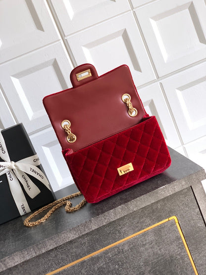 Chanel Velvet Vintage 2.55 Reissue Mini Flap Bag