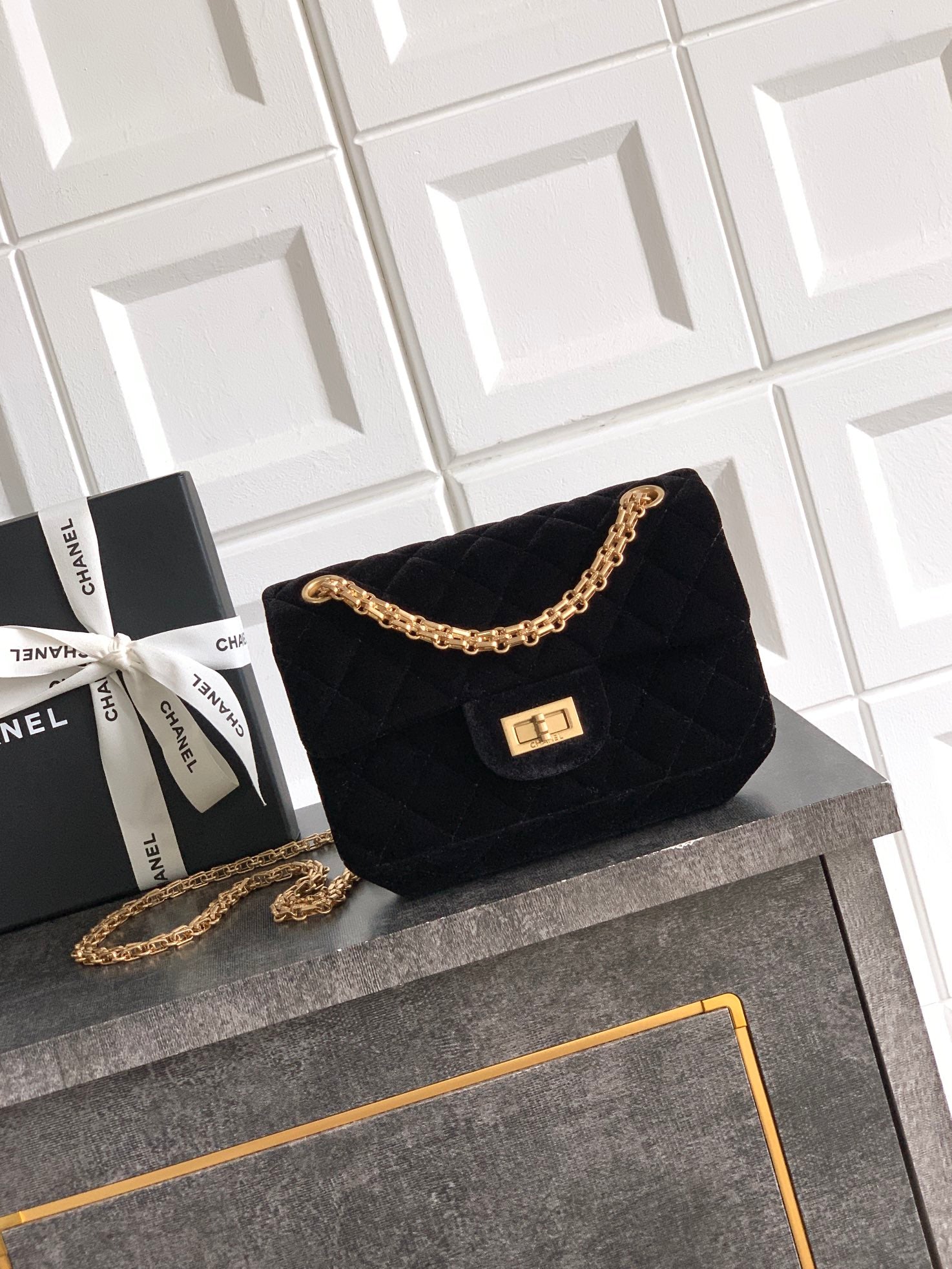 Chanel Velvet Vintage 2.55 Reissue Mini Flap Bag