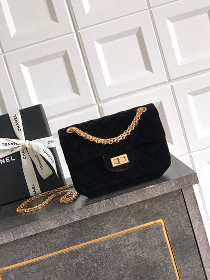 Chanel Velvet Vintage 2.55 Reissue Mini Flap Bag