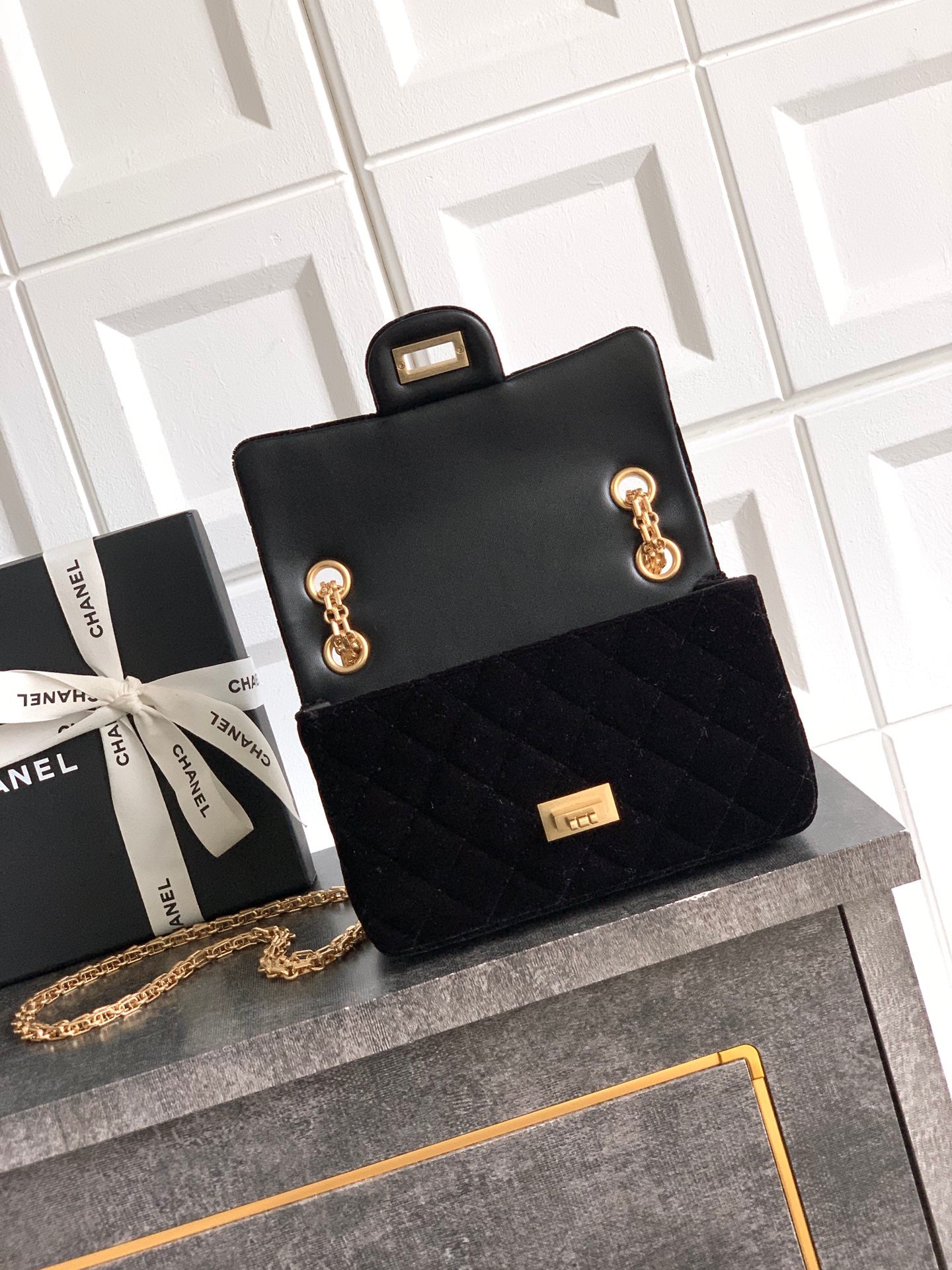 Chanel Velvet Vintage 2.55 Reissue Mini Flap Bag