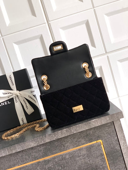Chanel Velvet Vintage 2.55 Reissue Mini Flap Bag