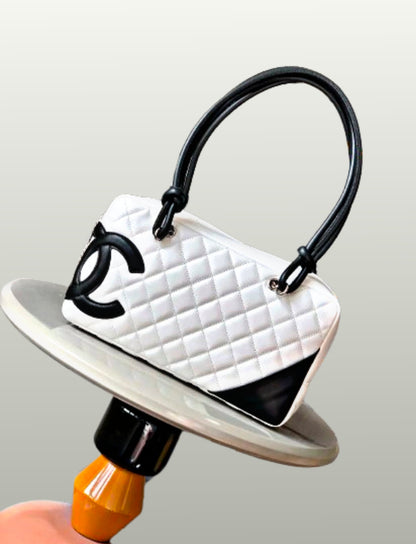 Chanel Cambon Ligne Bowler Bag (White & Black)