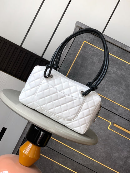 Chanel Cambon Ligne Bowler Bag (White & Black)