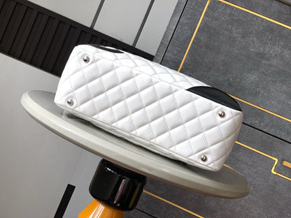 Chanel Cambon Ligne Bowler Bag (White & Black)