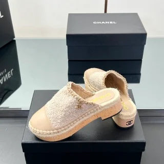 Chanel Espadrille Classic Two-Tone Sandals
