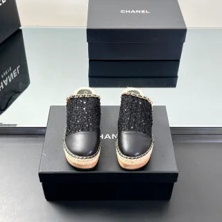 Chanel Espadrille Classic Two-Tone Sandals