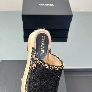 Chanel Espadrille Classic Two-Tone Sandals