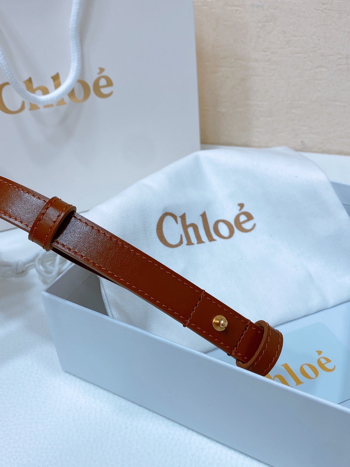 Chloé Logo Script Buckle Belt