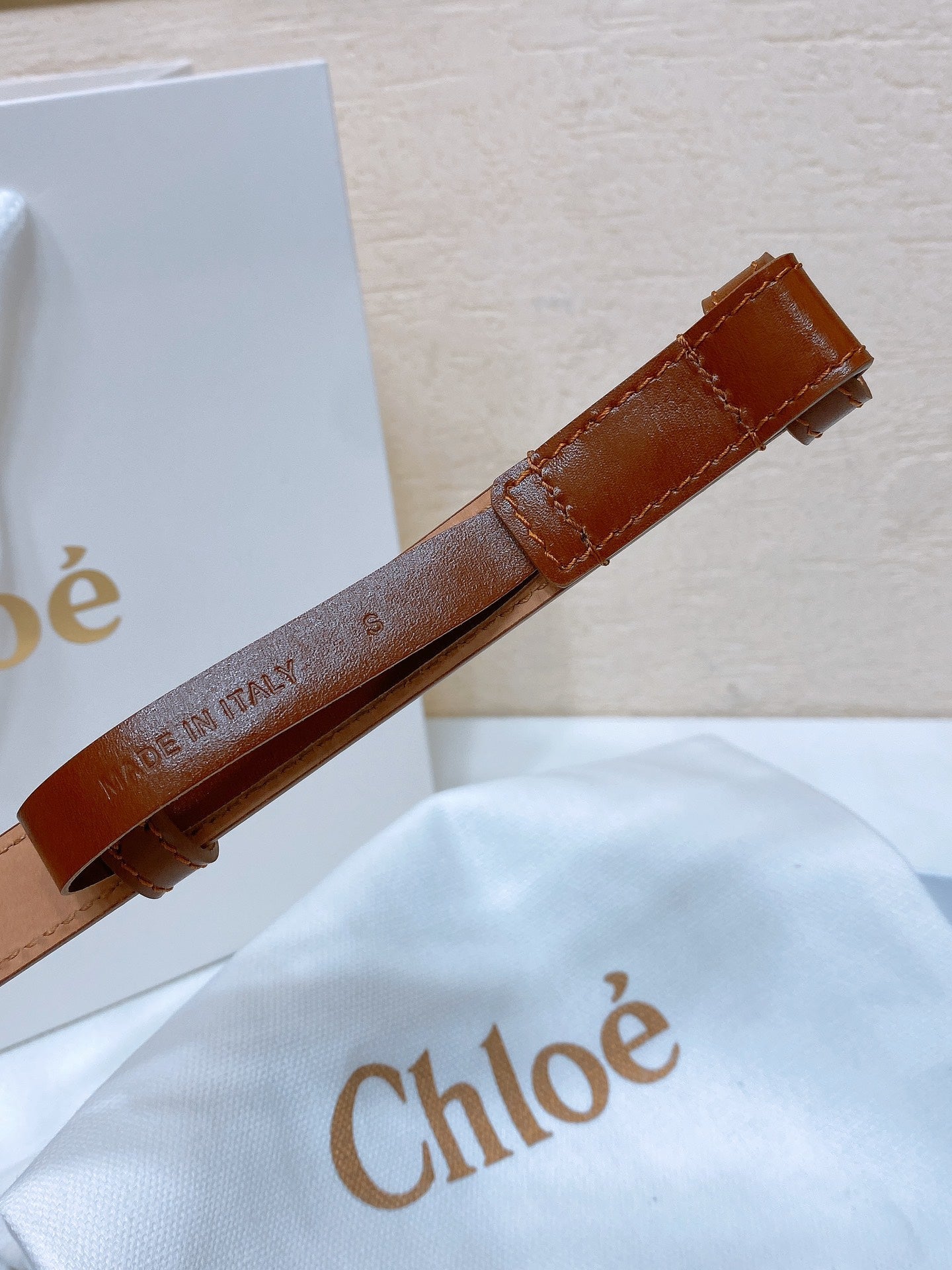 Chloé Logo Script Buckle Belt