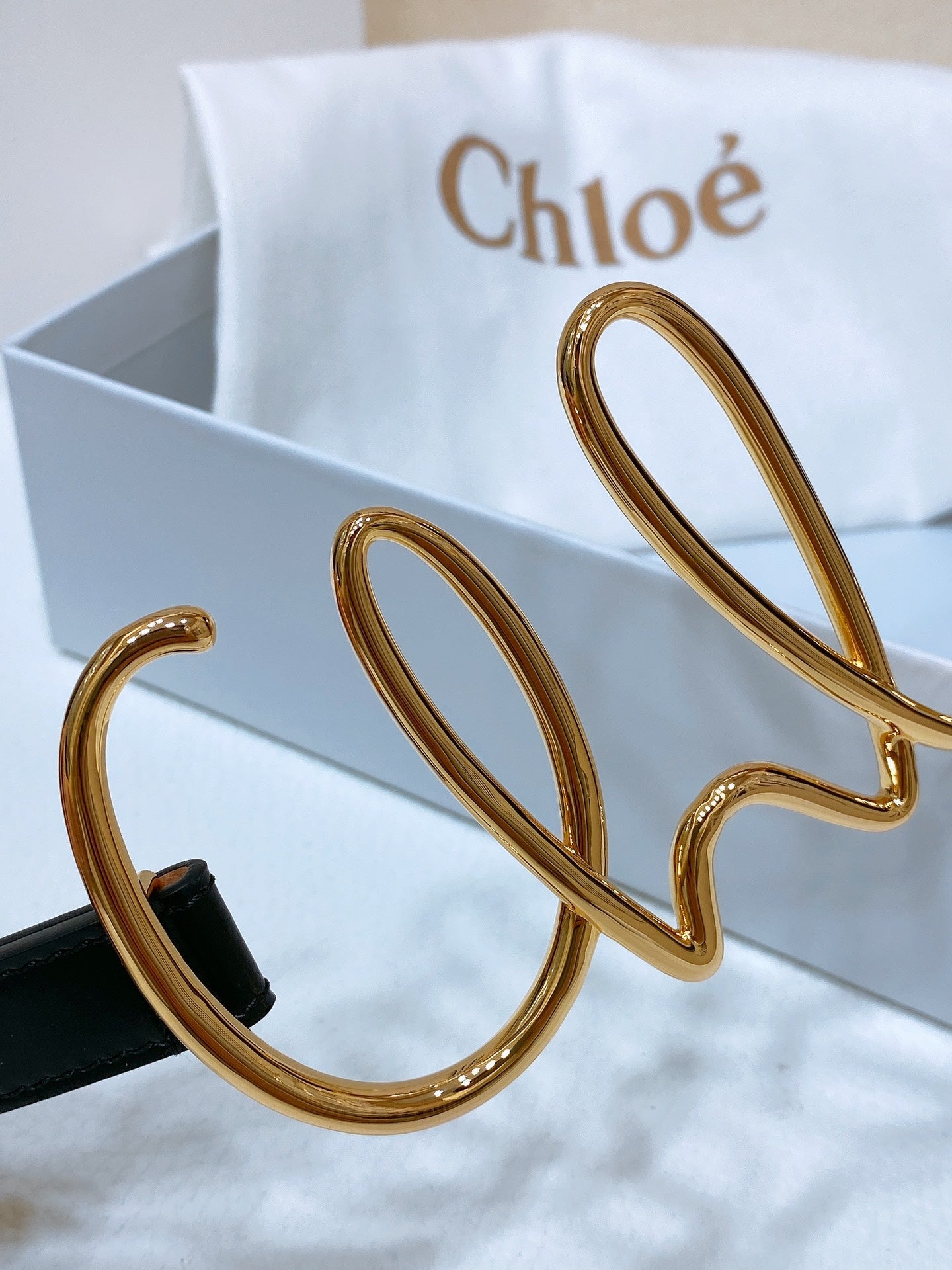Chloé Logo Script Buckle Belt