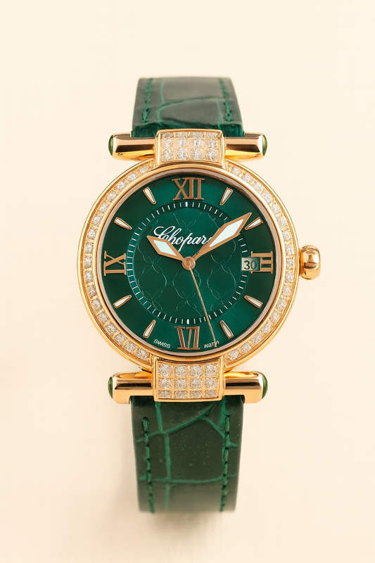 Chopard Imperiale Green Dial Diamond Bezel Ladies Watch